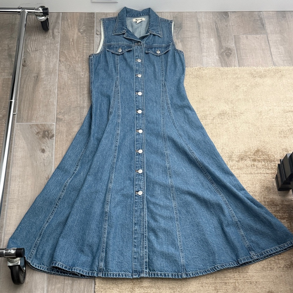 Madewell Denim Midi Button-Front Dress
